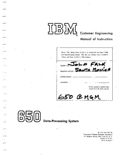 IBM 22-6284-1 650 CE Manual of Instruction  IBM 650 22-6284-1_650_CE_Manual_of_Instruction.pdf