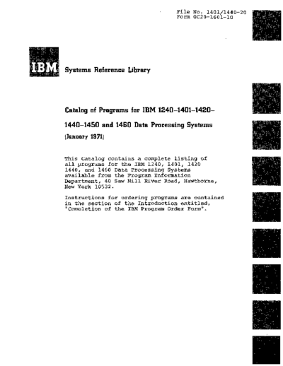 IBM GC20-1601-10 Catalog Of Programs Jan71  IBM 140x GC20-1601-10_Catalog_Of_Programs_Jan71.pdf