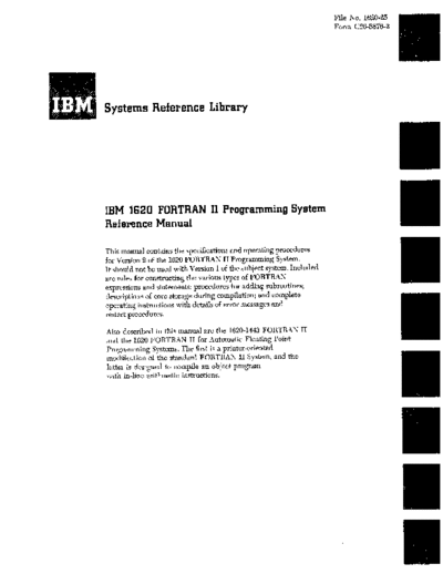 IBM C26-5876-2 FORTRAN II Mar65  IBM 1620 C26-5876-2_FORTRAN_II_Mar65.pdf