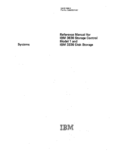 IBM GA26-1592-5 Reference Manual for   3830 Storage Control Model 1 and   3330 Disk Storage Nov76  IBM dasd GA26-1592-5_Reference_Manual_for_IBM_3830_Storage_Control_Model_1_and_IBM_3330_Disk_Storage_Nov76.pdf