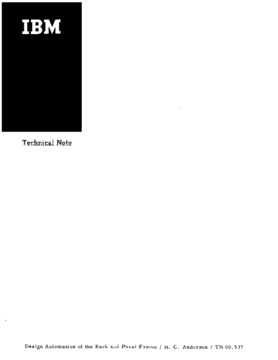 IBM TN00.537 Design Automation Of The Rack And Panel Frame Dec61  IBM logic TN00.537_Design_Automation_Of_The_Rack_And_Panel_Frame_Dec61.pdf