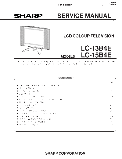Sharp Sharp LC-13B4E LCD TV [SM]  Sharp Monitor Sharp_LC-13B4E_LCD_TV_[SM].pdf