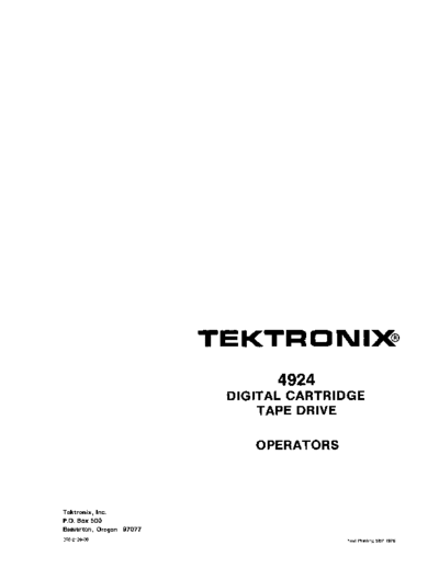 Tektronix 070-2128-00 4924 CartTapeOper Sep76  Tektronix 405x 070-2128-00_4924_CartTapeOper_Sep76.pdf