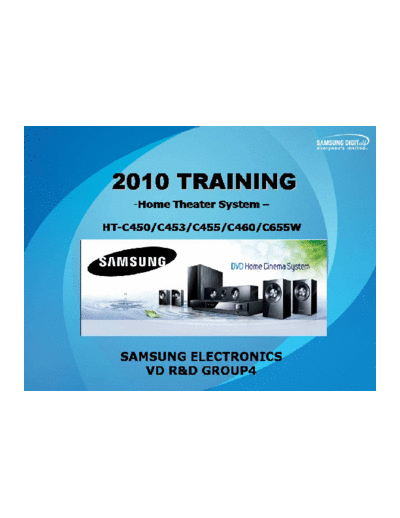 Samsung HT-C450 453 455 460 655W training manual  Samsung Audio HT-C450, HT-C453, HT-C455, HT-C460, HT-C655W SAMSUNG_HT-C450_453_455_460_655W_training_manual.pdf