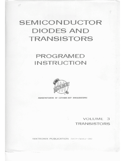Tektronix SDT Vol 3 Transistors  Tektronix publikacje SDT_Vol_3_Transistors.pdf