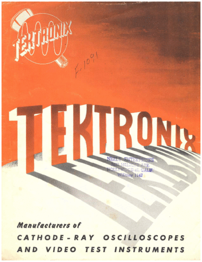 Tektronix Catalog 1948  Tektronix publikacje Tektronix_Catalog_1948.pdf