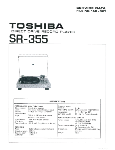 TOSHIBA ve toshiba sr-355 service data en  TOSHIBA Audio SR-355 ve_toshiba_sr-355_service_data_en.pdf