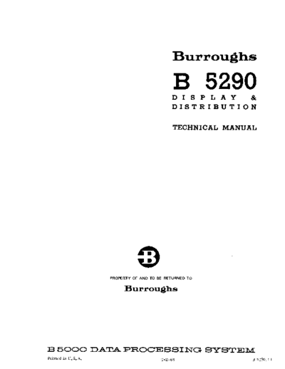 burroughs B5290.51 DistributionAndDisplay Tech Feb68  burroughs B5000_5500_5700 B5290.51_DistributionAndDisplay_Tech_Feb68.pdf