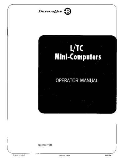 burroughs 1087996 L Series Operator Manual Oct75  burroughs series_L 1087996_L_Series_Operator_Manual_Oct75.pdf