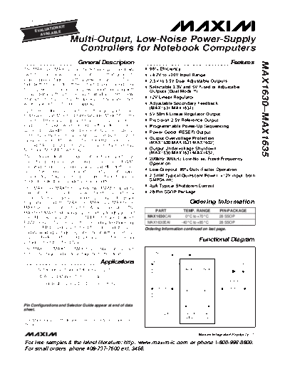 Various MAX1632  . Electronic Components Datasheets Various MAX1632.PDF