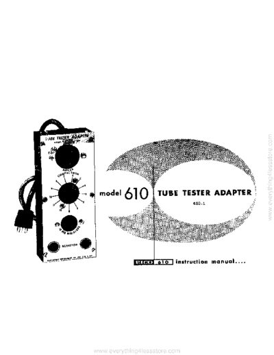 Eico eico model 610 tube tester adapter  . Rare and Ancient Equipment Eico eico_model_610_tube_tester_adapter.pdf