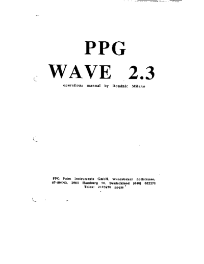 PPG wave2 3ownersmanual  . Rare and Ancient Equipment PPG ppgwave2_3ownersmanual.pdf