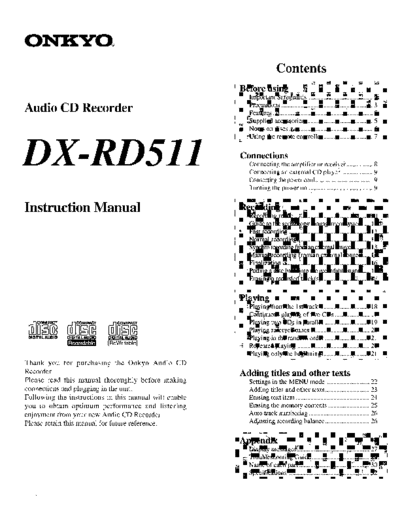 ONKYO hfe onkyo dx-rd511 en  ONKYO Audio DX-RD511 hfe_onkyo_dx-rd511_en.pdf