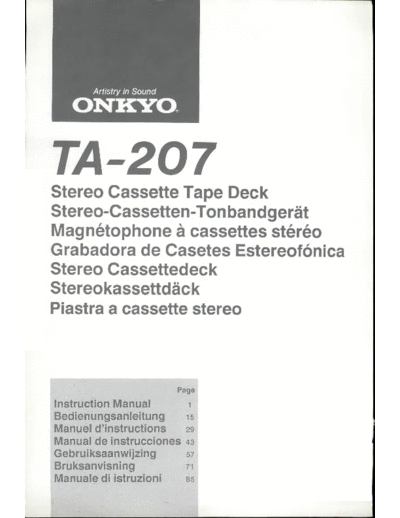 ONKYO hfe   ta-207 en de fr es nl it se  ONKYO Audio TA-207 hfe_onkyo_ta-207_en_de_fr_es_nl_it_se.pdf