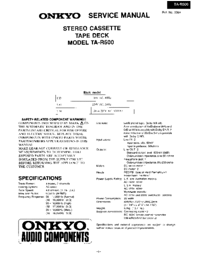 ONKYO hfe onkyo ta-r500 service  ONKYO Audio TA-R500 hfe_onkyo_ta-r500_service.pdf