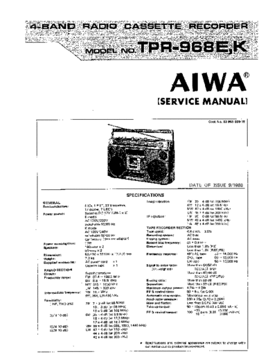 AIWA tpr-968e-k  AIWA Audio TPR-968E-K aiwa_tpr-968e-k.pdf