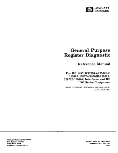 HP 24391-90001 Apr-1982  HP 1000 Diagnostics 24391-90001_Apr-1982.pdf