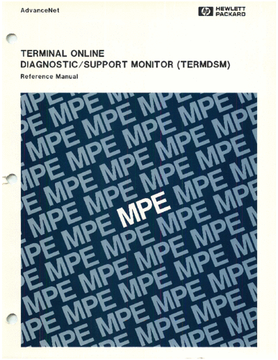 HP 30144-90013 Terminal Online Diagnostic Support Monitor (TERMDSM) Reference Manual Dec1987  HP 3000 diagnostics 30144-90013_Terminal_Online_Diagnostic_Support_Monitor_(TERMDSM)_Reference_Manual_Dec1987.pdf
