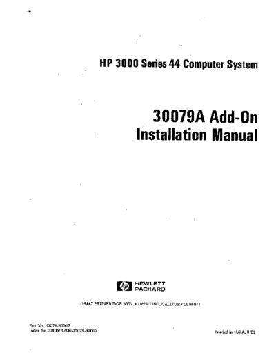 HP 30079-90002   3000 Series 44 Computer System 30079A Add-On Installation Manual Mar1981  HP 3000 series40 30079-90002_HP_3000_Series_44_Computer_System_30079A_Add-On_Installation_Manual_Mar1981.pdf