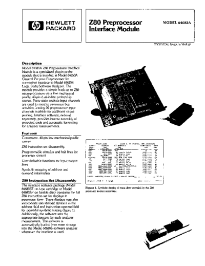 HP 5953-2776 Z80 Preprocessor Interface Module Mar-1982  HP 64000 brochures 5953-2776_Z80_Preprocessor_Interface_Module_Mar-1982.pdf