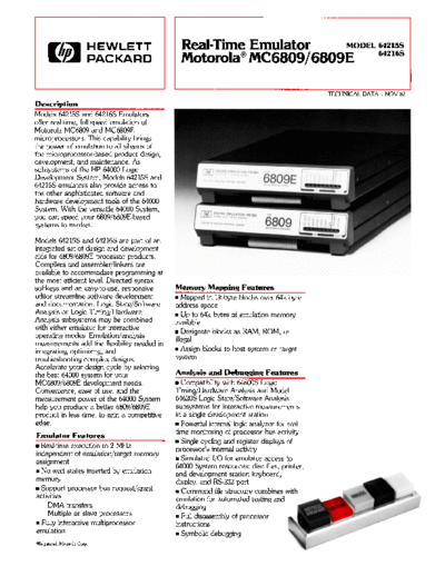 HP 5953-2797 Real-Time Emulator Motorola MC6809 6809E Nov-1982  HP 64000 brochures 5953-2797_Real-Time_Emulator_Motorola_MC6809_6809E_Nov-1982.pdf