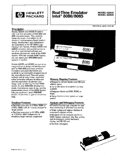 HP 5953-2798 Real-Time Emulator Intel 8080 8085 Nov-1982  HP 64000 brochures 5953-2798_Real-Time_Emulator_Intel_8080_8085_Nov-1982.pdf