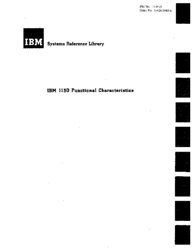 IBM GA26-5881-6 1130 Functional Characteristics Apr72  IBM 1130 functional_characteristics GA26-5881-6_1130_Functional_Characteristics_Apr72.pdf