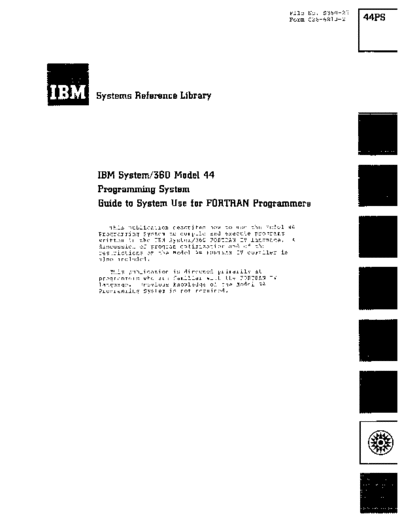 IBM c28-6813-2 360 44 FORTRAN Dec68  IBM 360 model44 c28-6813-2_360_44_FORTRAN_Dec68.pdf