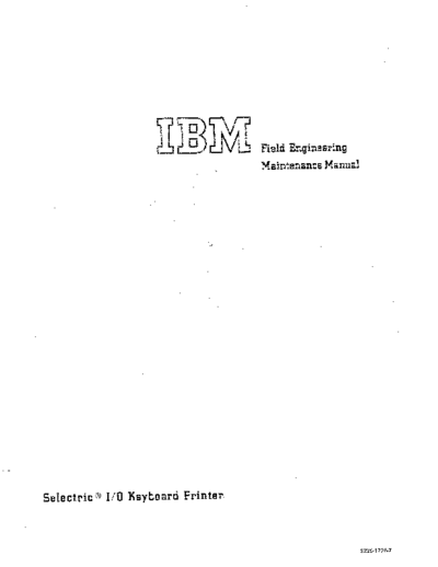 IBM S225-1726-7 IOseleMnt Nov70  IBM typewriter selectric S225-1726-7_IOseleMnt_Nov70.pdf