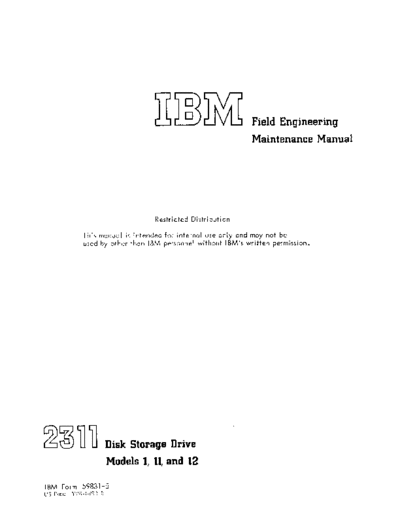 IBM Y26-5923-5 2311 FE Maint Man Feb68  IBM dasd 2311 Y26-5923-5_2311_FE_Maint_Man_Feb68.pdf