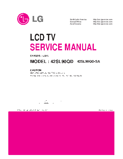 LG TV LG LEDTV 42SL90QD-SA  LG LCD 42SL90QD LCD LED TV  Chassis LJ91L TV LG LEDTV 42SL90QD-SA.pdf