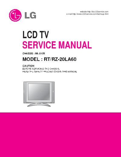 LG RT-20LA60 Service Manual  LG LCD RT-20LA60 RT-20LA60 Service Manual.pdf