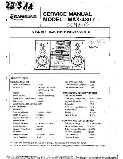 Samsung MAX430 SB 4635070944  Samsung Audio MAX-430 MAX430_SB_4635070944.pdf