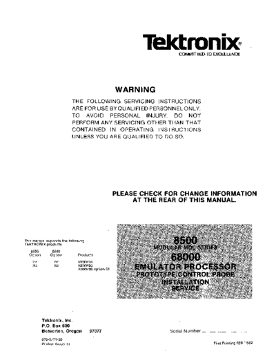 Tektronix 070-3771-00 68000 Emulator Processor Inst Feb82  Tektronix 85xx 8540 070-3771-00_68000_Emulator_Processor_Inst_Feb82.pdf