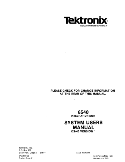 Tektronix 070-3939-00 8540 System Users Manual OS40 Ver 1 Jan83  Tektronix 85xx 8540 070-3939-00_8540_System_Users_Manual_OS40_Ver_1_Jan83.pdf