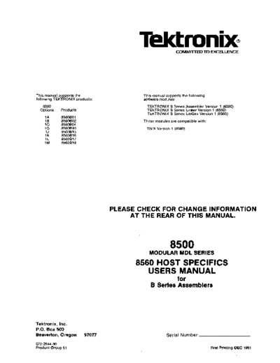 Tektronix 070-3944-00 Assembler Host Specifics Dec81  Tektronix 85xx 856x 070-3944-00_Assembler_Host_Specifics_Dec81.pdf