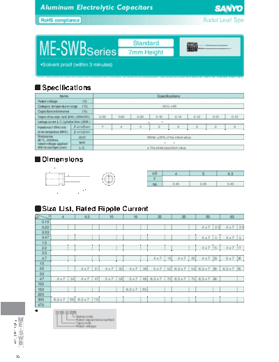 Sanyo [radial thru-hole] SWB Series  . Electronic Components Datasheets Passive components capacitors Sanyo Sanyo [radial thru-hole] SWB Series.pdf