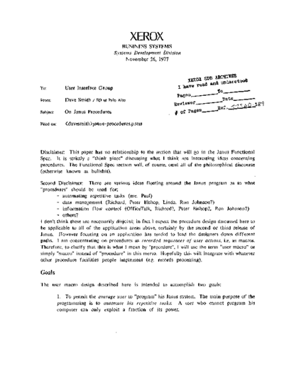 xerox 19771126 On Janus Procedures  xerox sdd memos_1977 19771126_On_Janus_Procedures.pdf