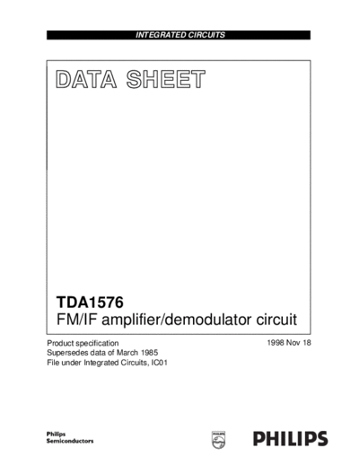 TDA1576 TDA1576  . Electronic Components Datasheets Various TDA1576 TDA1576.pdf