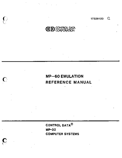 cdc 17329120C MP-60 Emulation Ref Mar83  . Rare and Ancient Equipment cdc mp-32 17329120C_MP-60_Emulation_Ref_Mar83.pdf