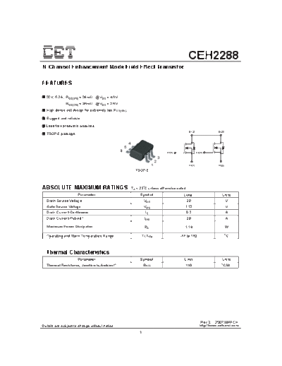 CET ceh2288  . Electronic Components Datasheets Active components Transistors CET ceh2288.pdf