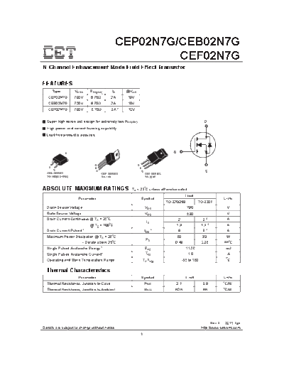 CET cep02n7g ceb02n7g cef02n7g  . Electronic Components Datasheets Active components Transistors CET cep02n7g_ceb02n7g_cef02n7g.pdf