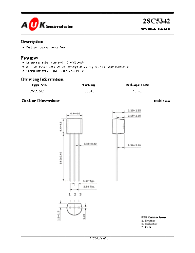 AUK 2sc5342  . Electronic Components Datasheets Active components Transistors AUK 2sc5342.pdf