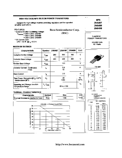 Bocasemi 2n6497 2n6498 2n6499  . Electronic Components Datasheets Active components Transistors Bocasemi 2n6497_2n6498_2n6499.pdf