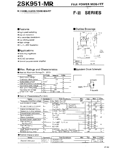 Fuji 2sk951mr  . Electronic Components Datasheets Active components Transistors Fuji 2sk951mr.pdf