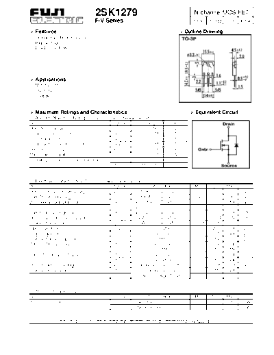 Fuji 2sk1279  . Electronic Components Datasheets Active components Transistors Fuji 2sk1279.pdf