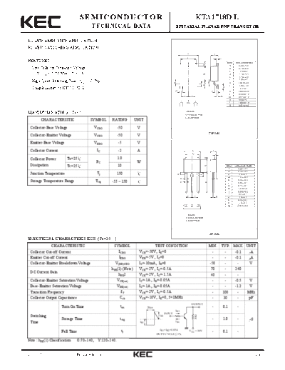 KEC kta1718d l  . Electronic Components Datasheets Active components Transistors KEC kta1718d_l.pdf