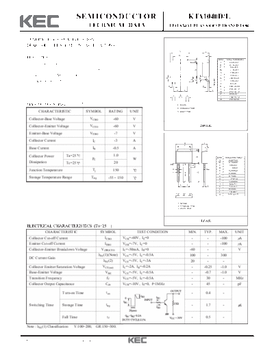 KEC kta1040d l  . Electronic Components Datasheets Active components Transistors KEC kta1040d_l.pdf