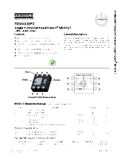 Fairchild Semiconductor fdma530pz  . Electronic Components Datasheets Active components Transistors Fairchild Semiconductor fdma530pz.pdf