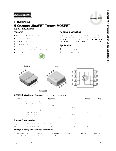 Fairchild Semiconductor fdmc2674  . Electronic Components Datasheets Active components Transistors Fairchild Semiconductor fdmc2674.pdf